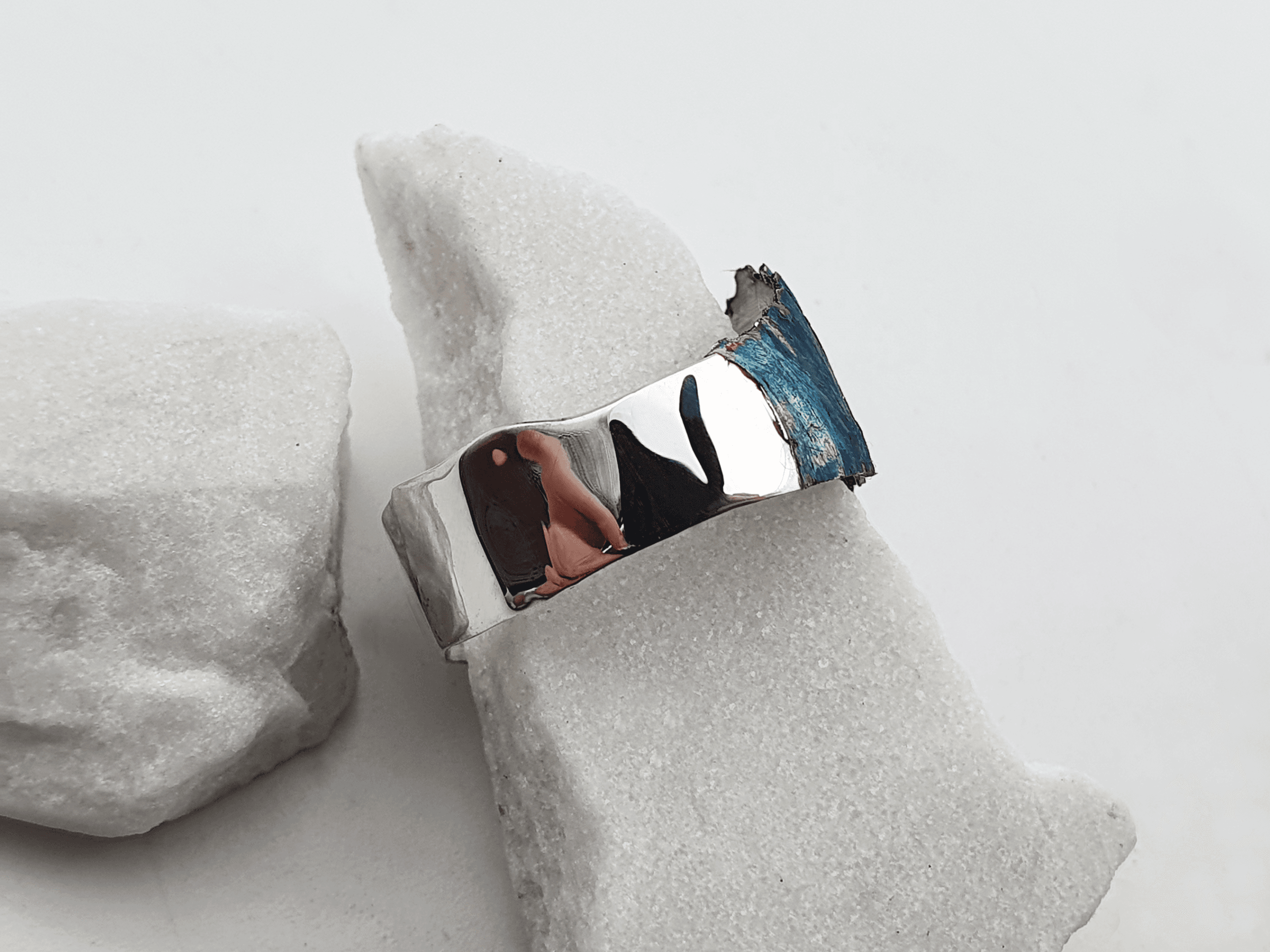 Abyss Ring, Handmade Crown Shaped Silver with Deep Blue Oxidation Abyss Ring, handmade crown shaped silver with deep blue oxidation