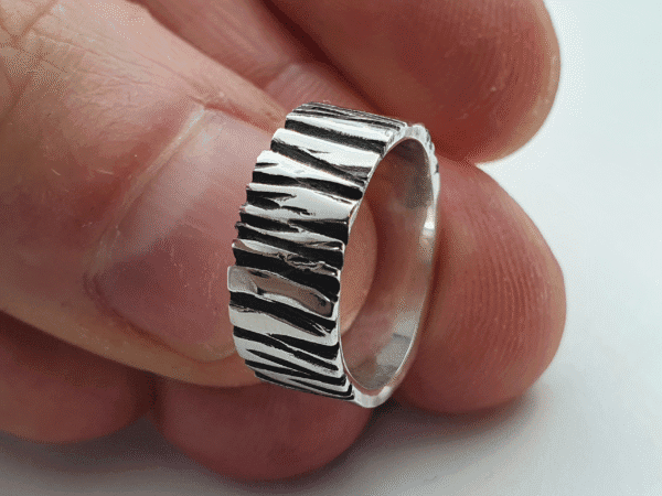 6 handmade silver ring inspired by fractured stone and resilience