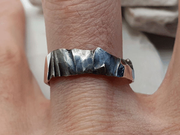Maelstrom Ring, Sterling Silver Combining Polished and Rugged Oxidised Finish Maelstrom Ring, sterling silver combining polished and rugged oxidised finish