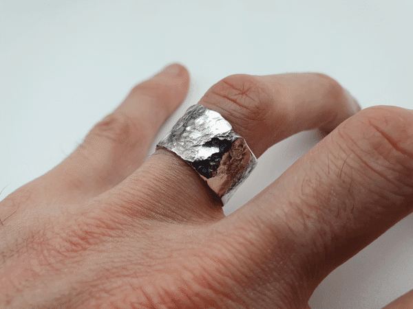 Eon Tether Ring, Handcrafted Wide Silver Design Symbolising Presence and Connection Eon Tether Ring, handcrafted wide silver design symbolising presence and connection