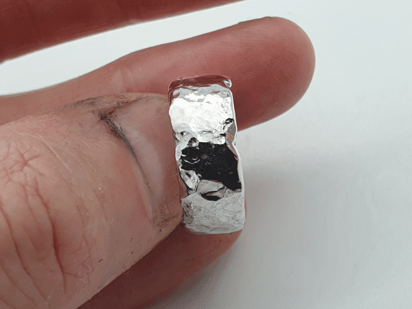 Eon Echo Ring, Hammered Silver Friendship Ring with Reflective Finish Eon Echo Ring, hammered silver friendship ring with reflective finish