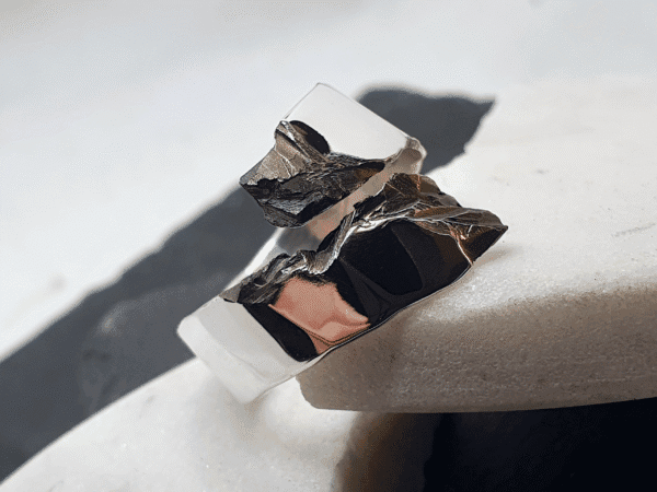 freyja-3 Handmade silver ring with geological-inspired design