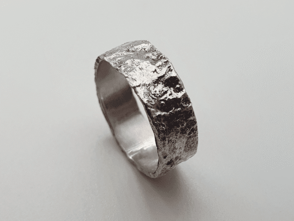 Nerium Reticulated sterling silver ring